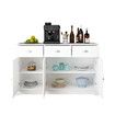 Buffet Sideboard Table Kitchen Pantry Storage Cabinet Console Hallway Cupboard Entryway Wine Organiser Unit White Drawers Doors