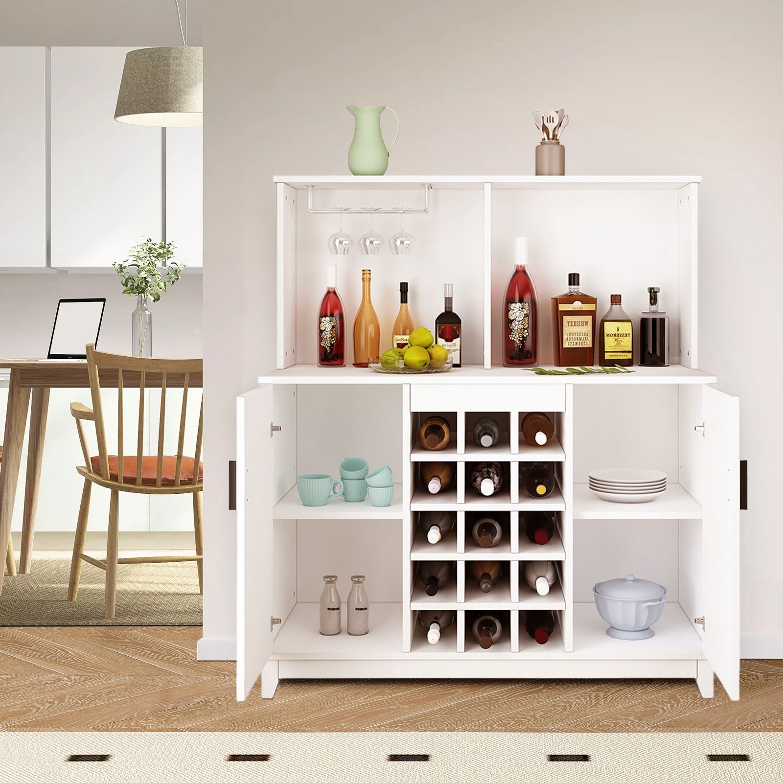 Sideboard Buffet Table Kitchen Wine Bar Liquor Drinks Alcohol Storage ...