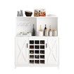 Sideboard Buffet Table Kitchen Wine Bar Liquor Drinks Alcohol Storage Cabinet Coffee Station Glass Display Cupboard White