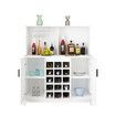 Sideboard Buffet Table Kitchen Wine Bar Liquor Drinks Alcohol Storage Cabinet Coffee Station Glass Display Cupboard White