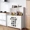 Sideboard Buffet Table Kitchen Wine Bar Liquor Drinks Alcohol Storage Cabinet Coffee Station Glass Display Cupboard White