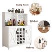 Sideboard Buffet Table Kitchen Wine Bar Liquor Drinks Alcohol Storage Cabinet Coffee Station Glass Display Cupboard White