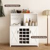 Sideboard Buffet Table Kitchen Wine Bar Liquor Drinks Alcohol Storage Cabinet Coffee Station Glass Display Cupboard White