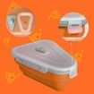 Adjustable Pizza Storage Container,Pizza Slice Container can be Microwaved and Reused,Pizza Slice Pack with 5 Heating Plates (Orange)