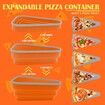 Adjustable Pizza Storage Container,Pizza Slice Container can be Microwaved and Reused,Pizza Slice Pack with 5 Heating Plates (Orange)