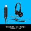 Wired Headset for PC Laptop, Stereo Headphones with Noise Cancelling Microphone