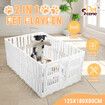 Dog Playpen Pet Cat Enclosure Crate Indoor Puppy Exercise Cage Safety Play Pen Fence Whelping Box Large Kennel Portable 125x180x80cm