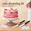 30cm Cake Turntable Stand 26Pcs Decorating Kit Supplies Baking Tools Rotating Stand Icing Piping Nozzle Spatula Cutter Pastry Bag Scraper Aluminium