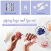 30cm Cake Turntable Stand 26Pcs Decorating Kit Supplies Baking Tools Rotating Stand Icing Piping Nozzle Spatula Cutter Pastry Bag Scraper Aluminium