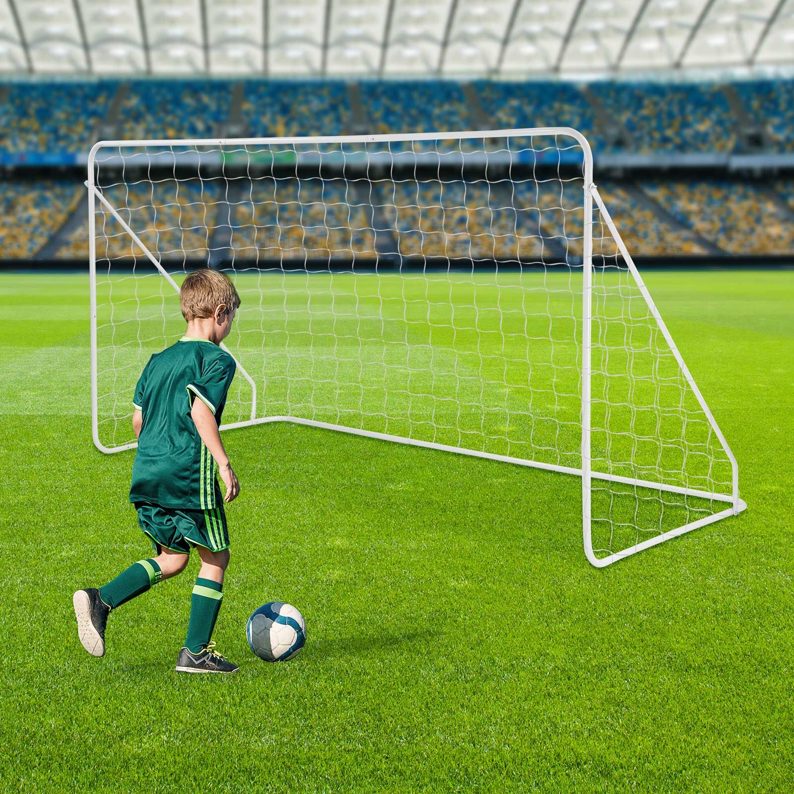Soccer Goal Set Football Net Metal Frame Backyard Training Practice Kids Adults Youth Home Outdoor Sports Games Match 2.4x1.52m
