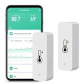 WiFi Humidity Temperature Monitor,Smart Hygrometer Thermometer for Remote Monitor and Alert,High Precision Indoor Thermometer with TUYA App,No Hub Required,Compatible with Alexa (2Pack)