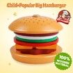 Montessori Toys Wooden Burger Sorting Stacking Toys For Toddlers Preschool Educational Toys Fine Motor Toys For Kids Boys Girls (Burger)