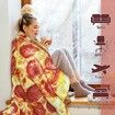 Pizza Throw Blanket Adult Double Sided Funny Realistic Custom Throw Blanket Novelty Gift (150*150CM)