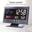 1pc Weather Clock With Time Date Week Temperature Humidity Display Weather Forecast Function With Voice-activated Backlight Function