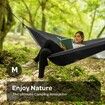 Durable Hammock 400lb Capacity,Lightweight Nylon Camping Hammock Chair,Double or Single Sizes w/Tree Straps and Attached Carry Bag,Portable for Travel/Backpacking/Beach/Backyard (Medium,Black)