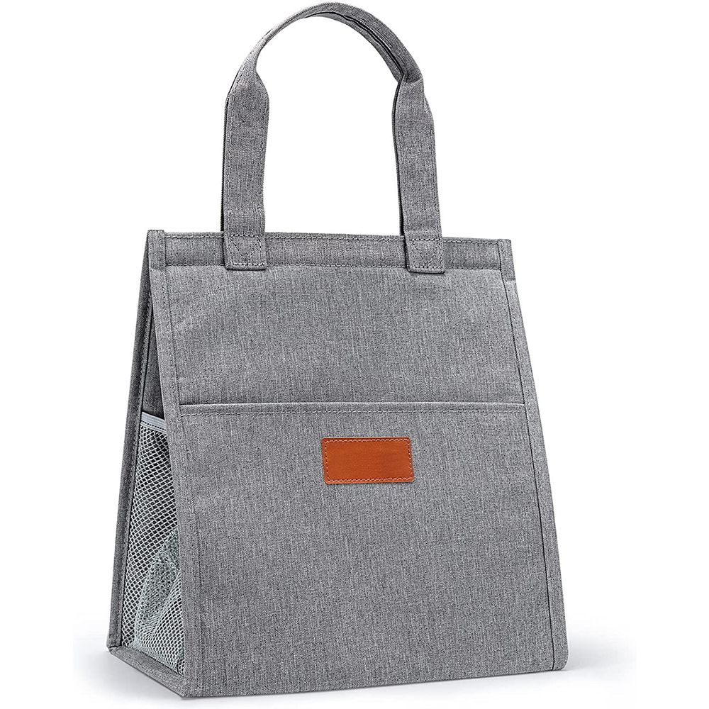 Lunch Bags, Insulated Reusable Lunch Tote with Internal Pocket, Lunch Tote bag for Work (Gray)