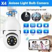 WiFi IP Camerax4 Wireless Spy Home Security CCTV Surveillance System E27 Light Bulb Outdoor PTZ IR Night Vision 2 Way Audio Full HD 1080P 2MP