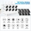 Wifi Security Cameras 8 Set Wireless CCTV Home Spy Surveillance System Outdoor With 16CH NVR Solar Panel Battery