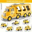 Construction Toddler Truck Toys for Age 3+ Boys,5-in-1 Friction Power Vehicle Car Toy for Toddlers,Carrier Truck Toys for Kids,Christmas Birthday Gifts for Girls Age 3+