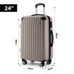 Carry On Suitcase Hard Shell Luggage Cabin Case Travel Baggage Lightweight Travelling Bag 4 Wheel Rolling Trolley TSA Lock 24 Inch