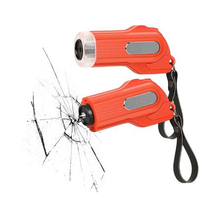 2 Pack Car Window Breaker Seatbelt Cutter 2-in-1 Emergency Keychain Car Escape Tool with Glass Breaker Seat Belt Cutter(Orange)