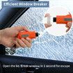 2 Pack Car Window Breaker Seatbelt Cutter 2-in-1 Emergency Keychain Car Escape Tool with Glass Breaker Seat Belt Cutter(Orange)