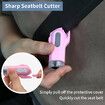 2 Pack Car Window Breaker Seatbelt Cutter 2-in-1 Emergency Keychain Car Escape Tool with Glass Breaker Seat Belt Cutter(Pink)