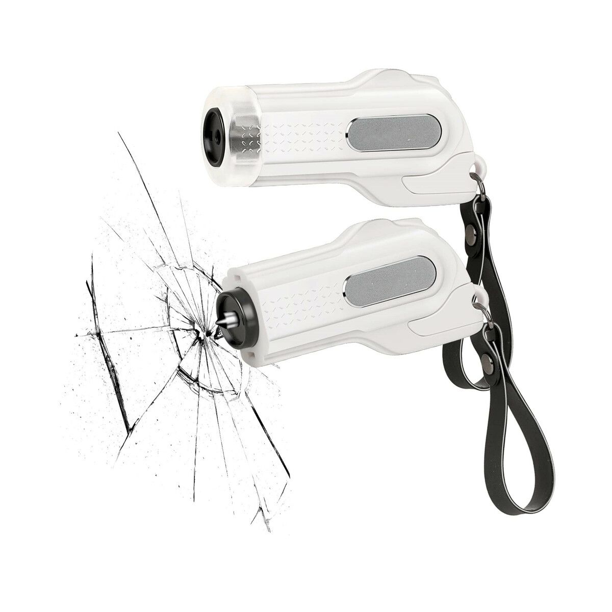 2 Pack Car Window Breaker Seatbelt Cutter 2-in-1 Emergency Keychain Car Escape Tool with Glass Breaker Seat Belt Cutter(White)