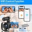 4K Video Camera Camcorder 48MP UHD WiFi IR Night Vision Vlogging Camera,16X Digital Zoom Touch Screen Camera Recorder