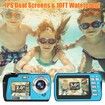 4K30FPS Waterproof Camera 56MP Underwater Cameras UHD Video Recorder Selfie IPS Dual Screens(3"/2") 10FT Waterproof Digital Camera for Snorkeling on Vacation 1700mAh (Blue)