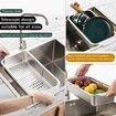 Kitchen Supply Over The Sink Stainless Steel Retractable Kitchen Sink Basket 44 x 21 cm