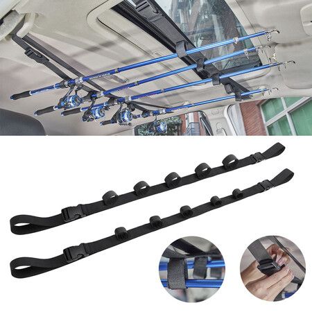 Car Fishing Rod Rack Adjustable Fishing Rod Holder With Belt Strap