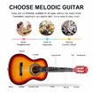 Melodic 34'' Kids Acoustic Guitar 6 Strings Tuner Cutaway Wooden Kids Gift Sunburst