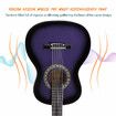 Melodic 34'' Kids Acoustic Guitar 6 Strings Tuner Cutaway Wooden Kids Gift Purple