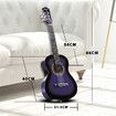 Melodic 34'' Kids Acoustic Guitar 6 Strings Tuner Cutaway Wooden Kids Gift Purple