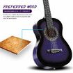 Melodic 34'' Kids Acoustic Guitar 6 Strings Tuner Cutaway Wooden Kids Gift Purple