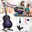 Melodic 34'' Kids Acoustic Guitar 6 Strings Tuner Cutaway Wooden Kids Gift Purple