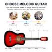 Melodic 34inch Kids Acoustic Guitar 6 Strings Tuner Cutaway Wooden Kids Gift Red