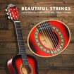 Melodic 34inch Kids Acoustic Guitar 6 Strings Tuner Cutaway Wooden Kids Gift Red