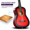 Melodic 34inch Kids Acoustic Guitar 6 Strings Tuner Cutaway Wooden Kids Gift Red