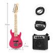 Melodic 30 Inch Children Kids Electric Musical Instrument Guitar w/ 5W Amp Picks Gig Bag Pink