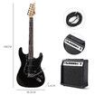 Full-Size Electric Guitar 39 inch with Bonus Amplifier Black Melodic