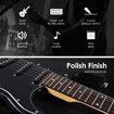 Full-Size Electric Guitar 39 inch with Bonus Amplifier Black Melodic