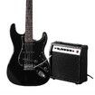 Full-Size Electric Guitar 39 inch with Bonus Amplifier Black Melodic