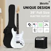 Melodic Stratocaster SSS Electric Guitar with 15W Amplifier Dakota White