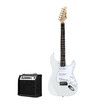 Melodic Stratocaster SSS Electric Guitar with 15W Amplifier Dakota White