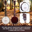 Melodic 5 String Banjo Beginner Banjo Music Instrument w/ String Picks 20 Frets 12 Brackets