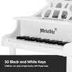 Melodic Classical Kids Piano Baby Grand Piano 30 Keys with Bench White