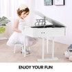 Melodic Classical Kids Piano Baby Grand Piano 30 Keys with Bench White