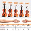 Melodic 4/4 Full Size Acoustic Violin Wooden Natural w/ Bow Rosin Strings Beginner